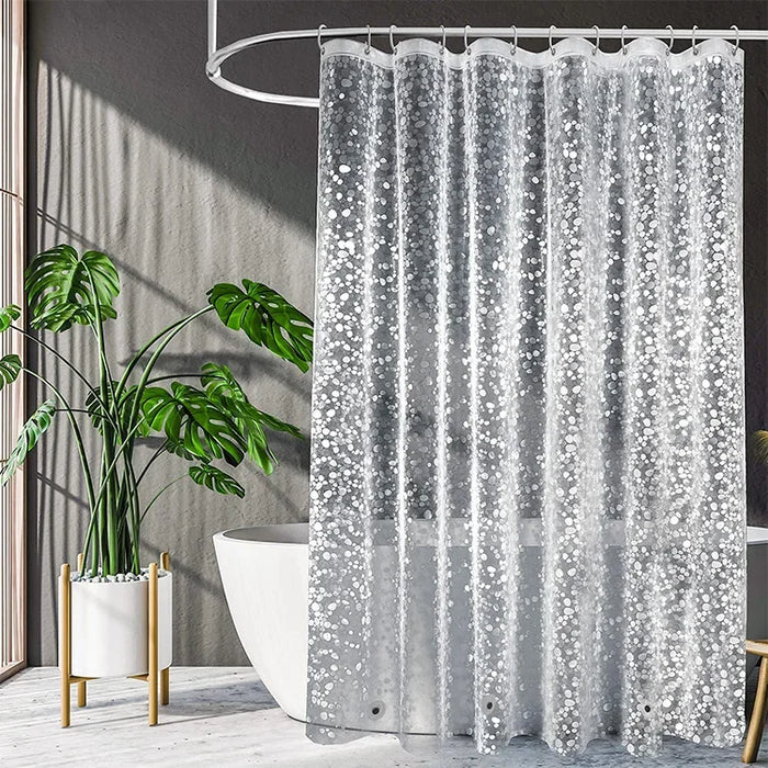 Protective shower curtain set with thicker fabric and waterproof coating