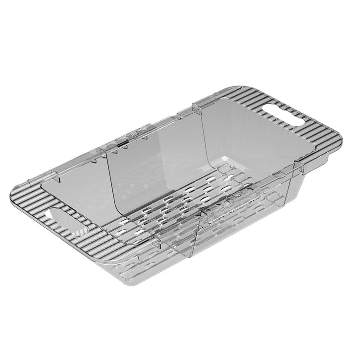 Retractable drainage rack, washing basin, washing basket