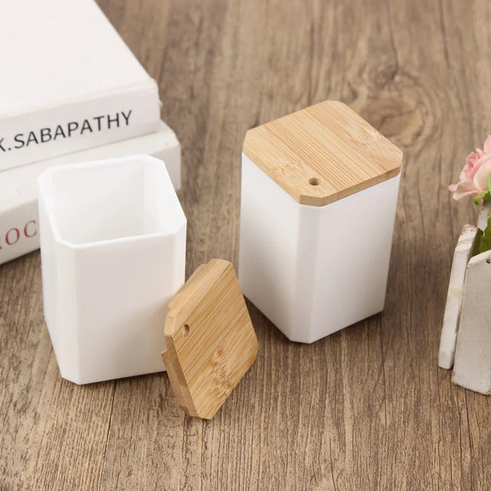 Stylish portable wooden toothpick holder