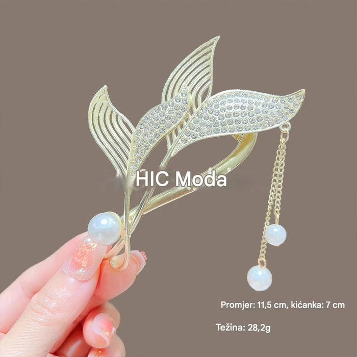 Deluxe Fish Tail Tassel Hair Clip Light Luxury Butterfly Twist Clip