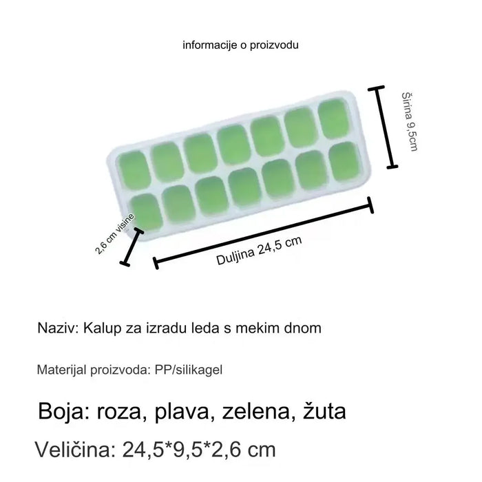 Silikonska posuda za led s 14 rešetki