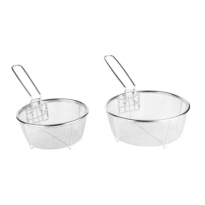 Stainless steel fryer basket with handle