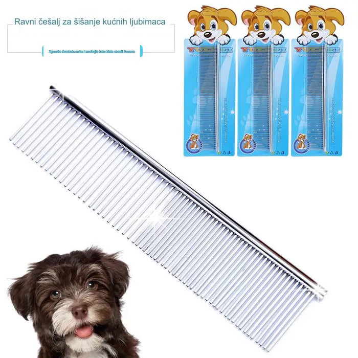 Electroplated stainless steel pet comb