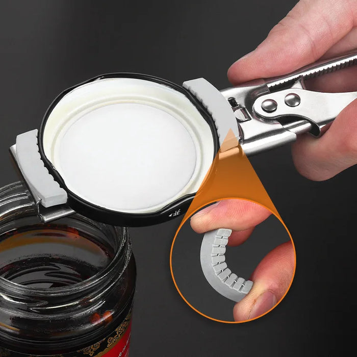 Stainless steel can opener with adjustable manual